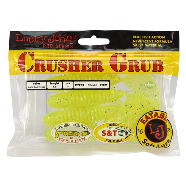 Твистеры съедобные Lucky John Pro Series Crusher Grub 4.5" (11.4см) 4 шт 071
