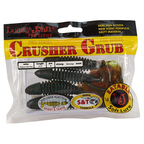 Твистеры съедобные Lucky John Pro Series Crusher Grub 4.5" (11.4см) 4 шт 085