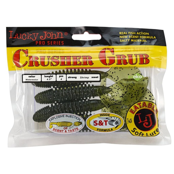 Твистеры съедобные Lucky John Pro Series Crusher Grub 4.5" (11.4см) 4 шт PA01