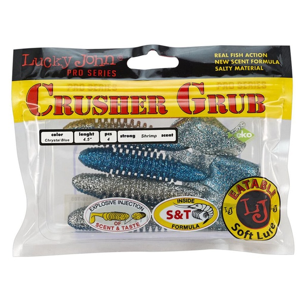Твистеры съедобные Lucky John Pro Series Crusher Grub 4.5" (11.4см) 4 шт T05