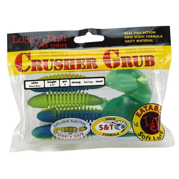 Твистеры съедобные Lucky John Pro Series Crusher Grub 4.5" (11.4см) 4 шт T50