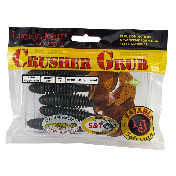 Твистеры съедобные Lucky John Pro Series Crusher Grub 3.9" (9.9см) 5 шт 085