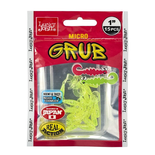 Твистеры съедобные Lucky John Pro Series Micro Grub 1.0" (2.5см) 15 шт 071