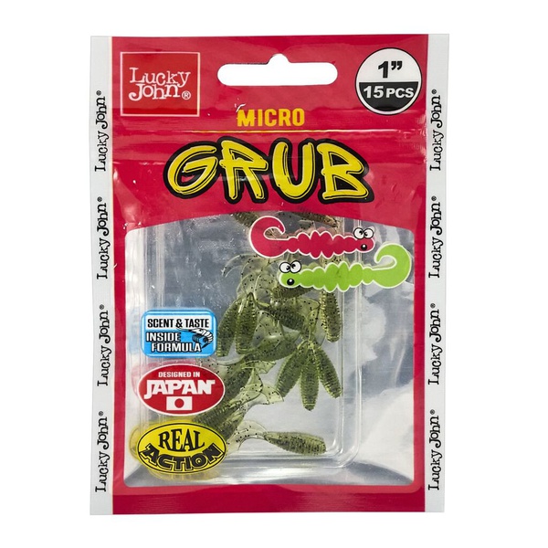 Твистеры съедобные Lucky John Pro Series Micro Grub 1.0" (2.5см) 15 шт PA01