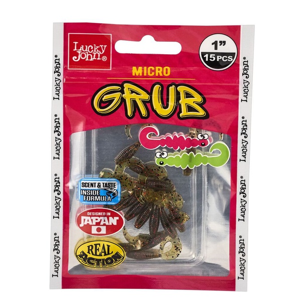 Твистеры съедобные Lucky John Pro Series Micro Grub 1.0" (2.5см) 15 шт PA03