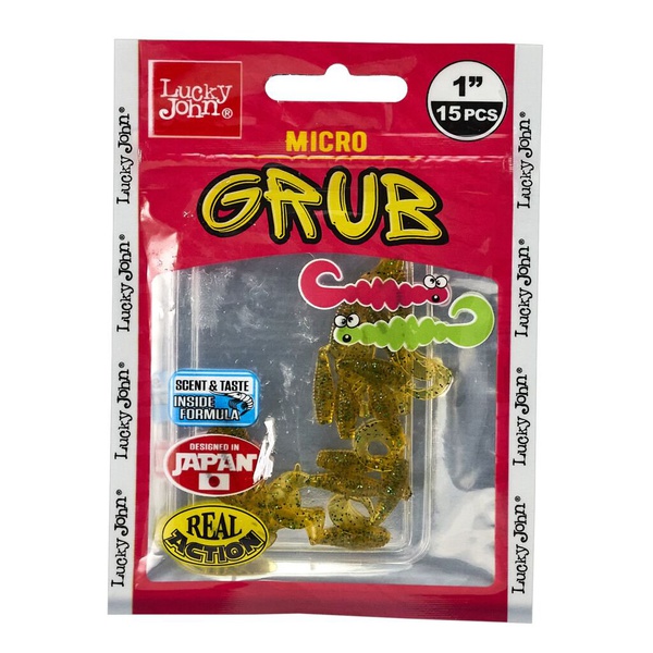 Твистеры съедобные Lucky John Pro Series Micro Grub 1.0" (2.5см) 15 шт PA19