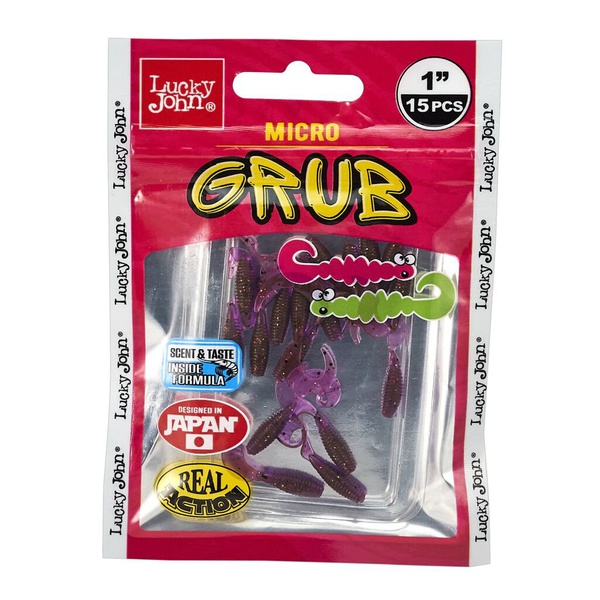 Твистеры съедобные Lucky John Pro Series Micro Grub 1.0" (2.5см) 15 шт S13