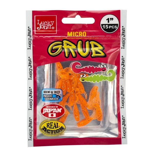 Твистеры съедобные Lucky John Pro Series Micro Grub 1.0" (2.5см) 15 шт 036