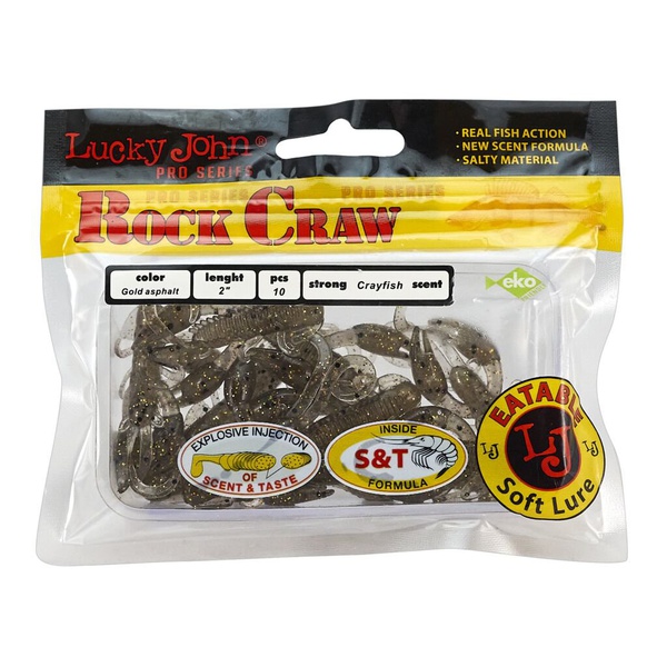 Твистеры съедобные Lucky John Pro Series Rock Craw 2.0" (5.1см) 10 шт S02