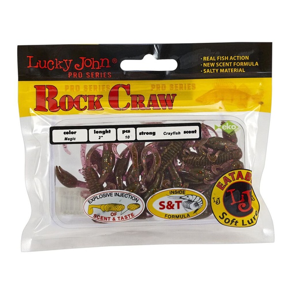 Твистеры съедобные Lucky John Pro Series Rock Craw 2.0" (5.1см) 10 шт S14