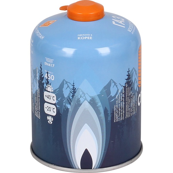 Баллон газовый Сплав резьбовой 450 г (всесезонный, Корея)