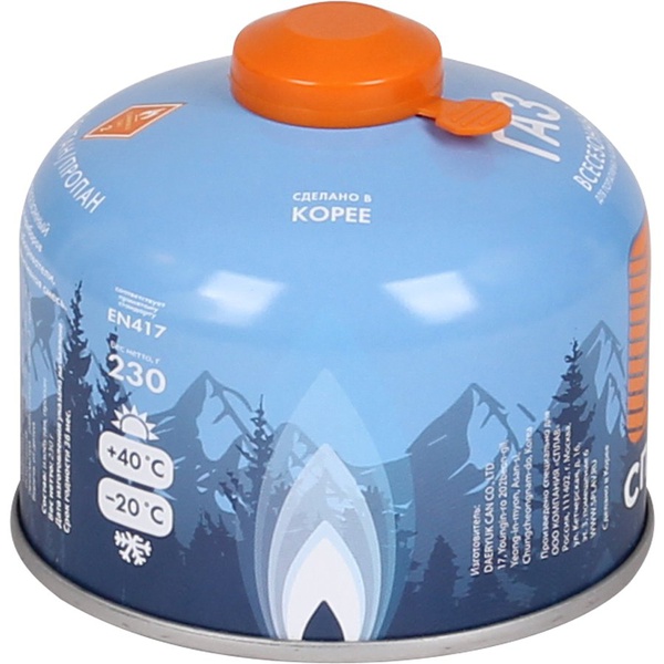 Баллон газовый Сплав резьбовой 230 г (всесезонный, Корея)