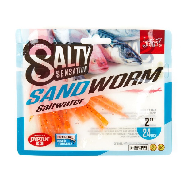 Черви съедобные Lucky John Salt Water Sandworm 2.0" (5.1см) 24 шт F29