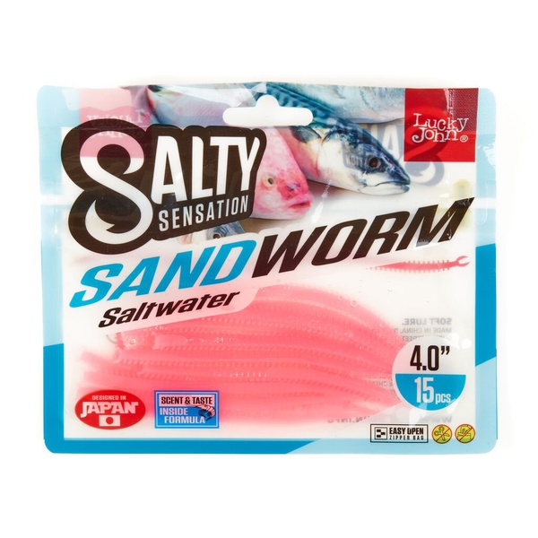 Черви съедобные Lucky John Salty Sensation Sandworm 4.0" (10.16см) 15 шт F05
