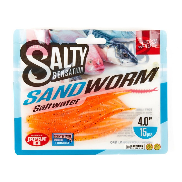 Черви съедобные Lucky John Salty Sensation Sandworm 4.0" (10.16см) 15 шт F29