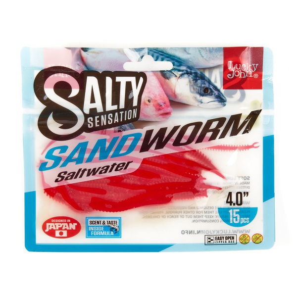 Черви съедобные Lucky John Salty Sensation Sandworm 4.0" (10.16см) 15 шт F40