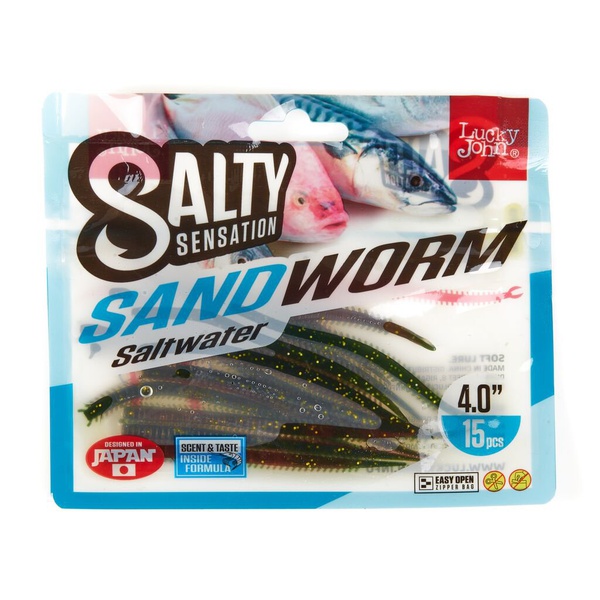 Черви съедобные Lucky John Salty Sensation Sandworm 4.0" (10.16см) 15 шт F41