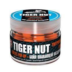 Бойлы насадочные плавающие Sonik Baits Tiger Nut Fluo Pop-ups 14 мм (90мл) тигровый орех