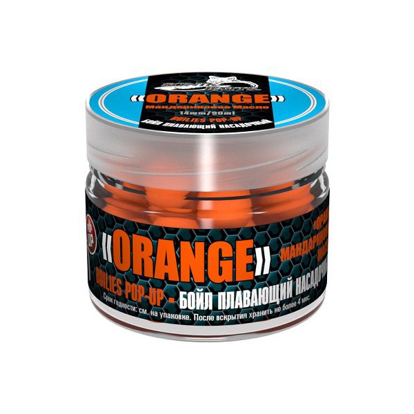 Бойлы насадочные плавающие Sonik Baits Orange-Tangerine Oil Fluo Pop-ups 14 мм (90мл) мандариновое масло