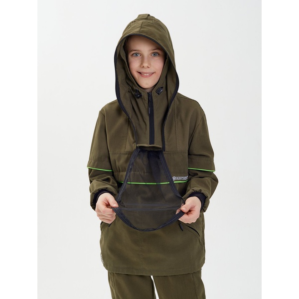 Костюм детский Huntsman Антигнус-люкс (с ловушками и пыльниками) хаки, тк. Твил-пич