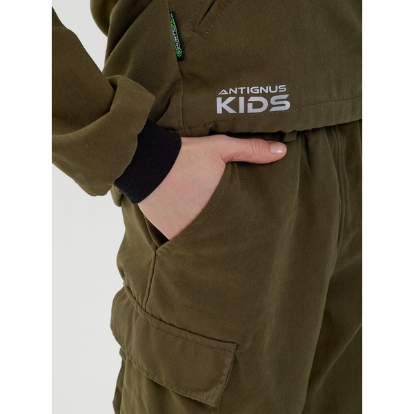 Костюм детский Huntsman Антигнус-люкс (с ловушками и пыльниками) хаки, тк. Твил-пич