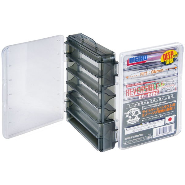 Коробка рыболовная Meiho Reversible (двусторонняя) черный/прозрачный, D-86
