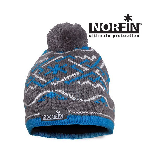 Шапка женская Norfin Norway серый/синий