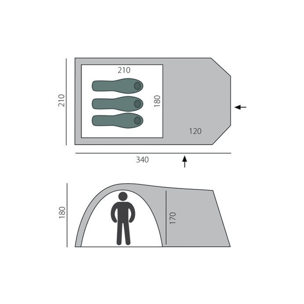 Палатка BTrace Element 3 зеленый/бежевый
