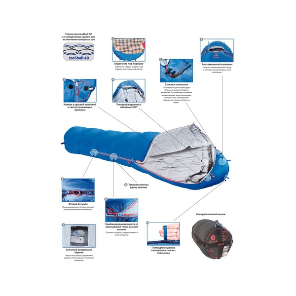 Спальный мешок BTrace Bless L size (L) левый