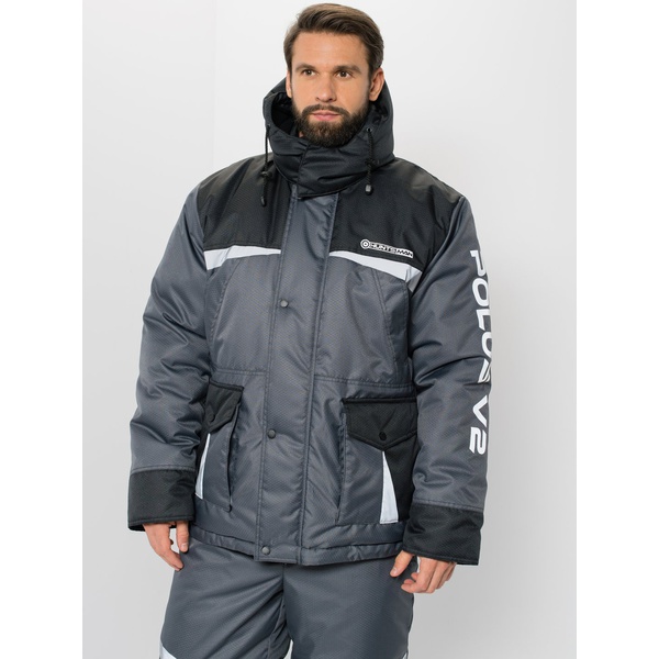 Костюм зимний Huntsman Полюс V-2 серый/черный, тк. Cell