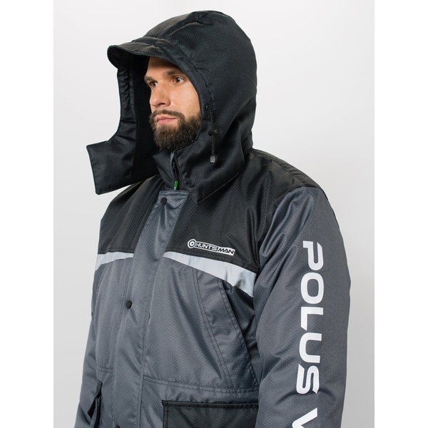 Костюм зимний Huntsman Полюс V-2 серый/черный, тк. Cell