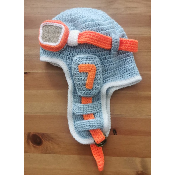 Шапка пилотская Авиатор голубой