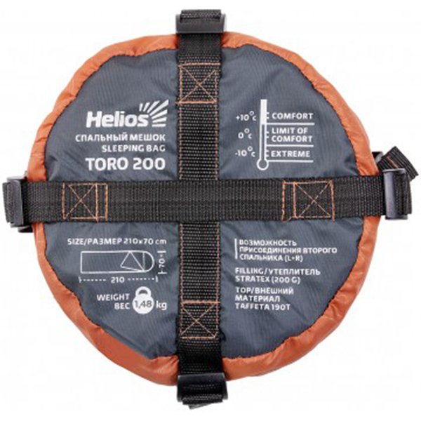 Спальный мешок Helios Toro 200R оранжевый