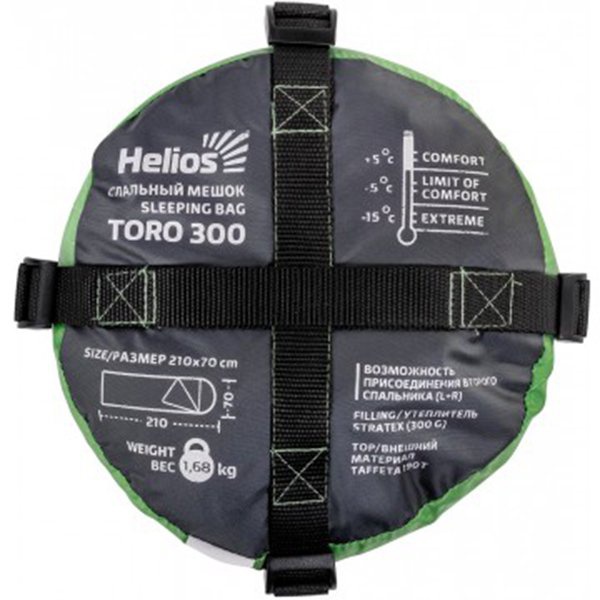 Спальный мешок Helios Toro 300L салатовый