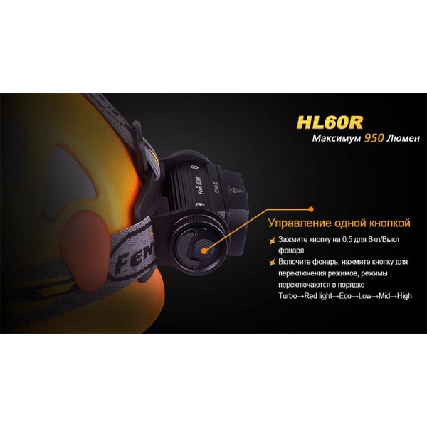 Фонарь налобный Fenix HL60R Cree XM-L2 U2 Neutral White LED