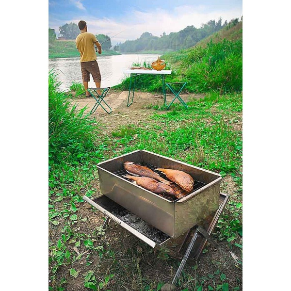 Коптильня Инвент Универсал двухъярусная 480x280x270 сталь 1 мм