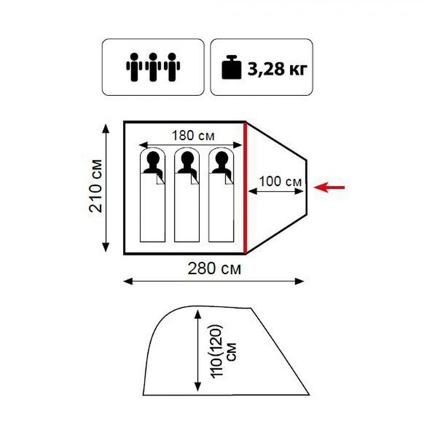 Палатка Tramp Lite Fly 3 зеленый