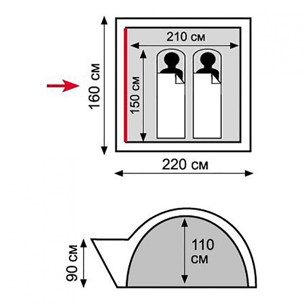 Палатка Tramp Lite Wonder 2 песочный