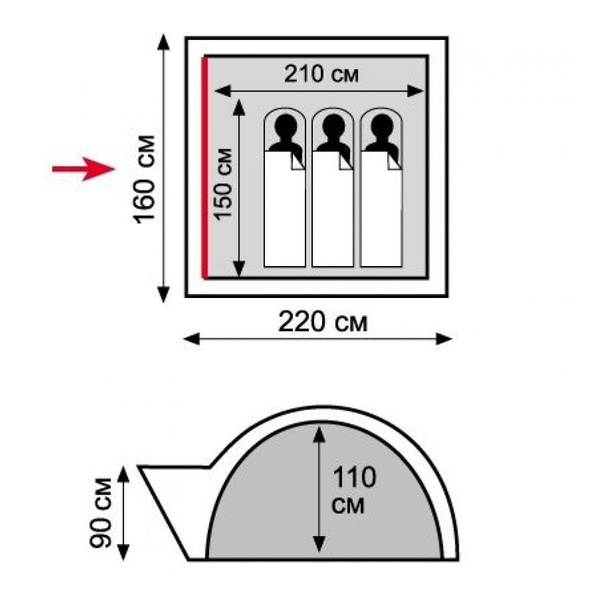 Палатка Tramp Lite Wonder 3 зеленый