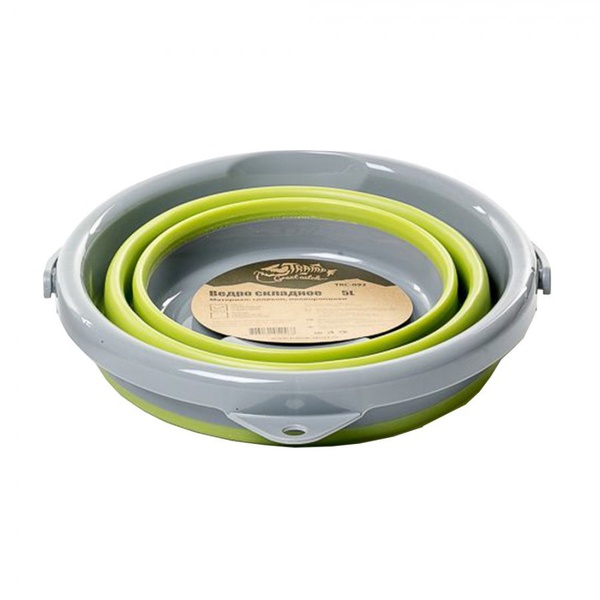 Ведро складное Tramp 5 л (силикон) оливковый