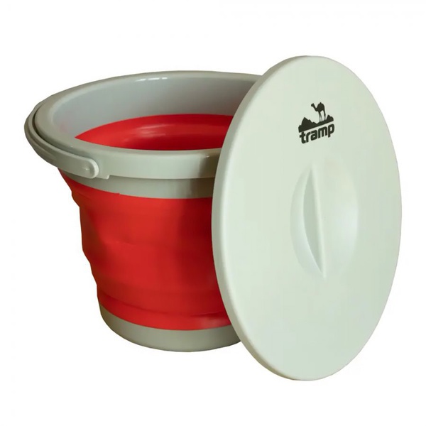 Ведро складное Tramp 5 л (с крышкой, силикон) оранжевый