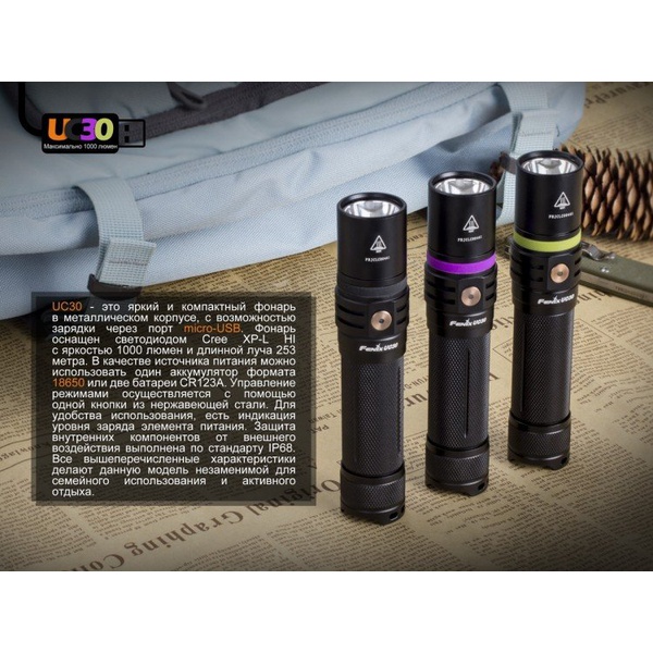 Фонарь Fenix UC30 2017 Cree XP-L HI V3