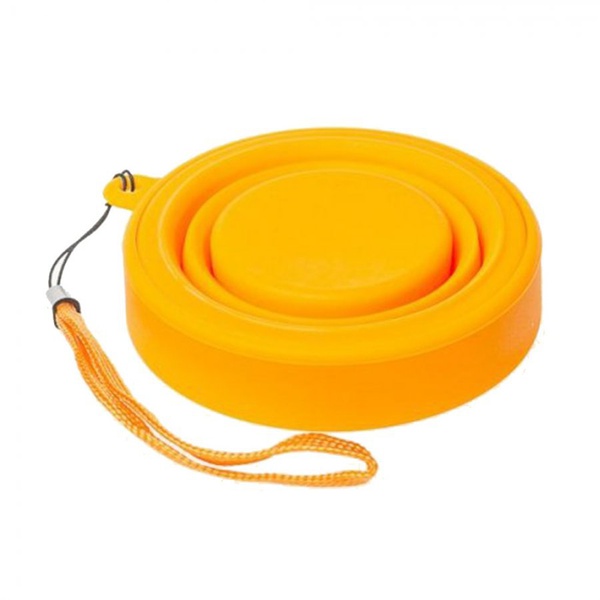 Стакан складной Tramp (с крышкой, силикон) оранжевый