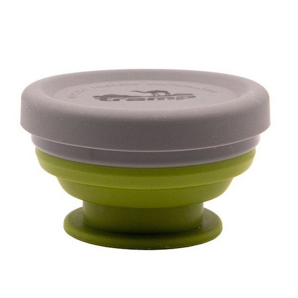 Стакан складной Tramp TRC-126 (с крышкой, силикон, 0.2 л) оливковый