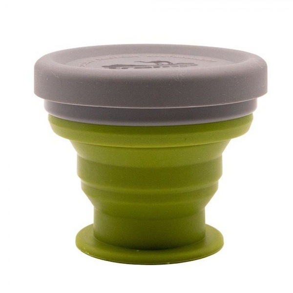 Стакан складной Tramp TRC-126 (с крышкой, силикон, 0.2 л) оливковый