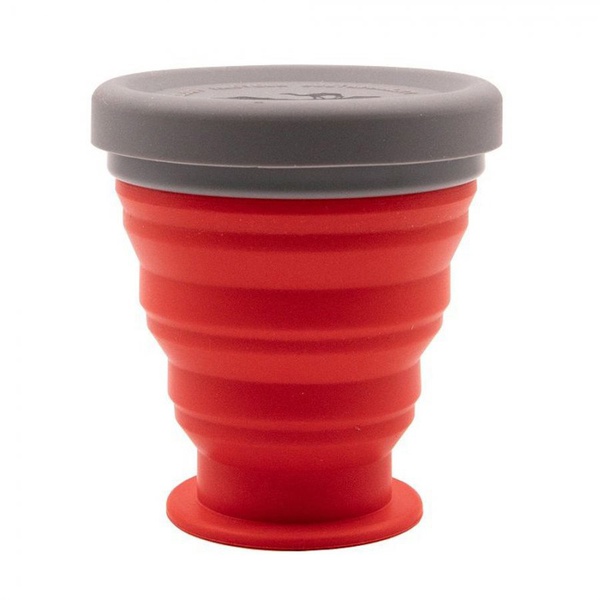 Стакан складной Tramp TRC-126 (с крышкой, силикон, 0.2 л) терракотовый