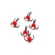 Крючок-тройник Яман Светофор (с камнем, 5 шт) флуоресцентный красный, №14. Фото 1