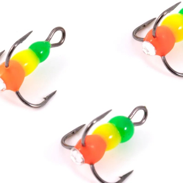 Крючок-тройник Яман Светофор (флюоресц., с глазком, 5 шт) №16