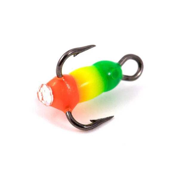 Крючок-тройник Яман Светофор (флюоресц., с глазком, 5 шт) №18