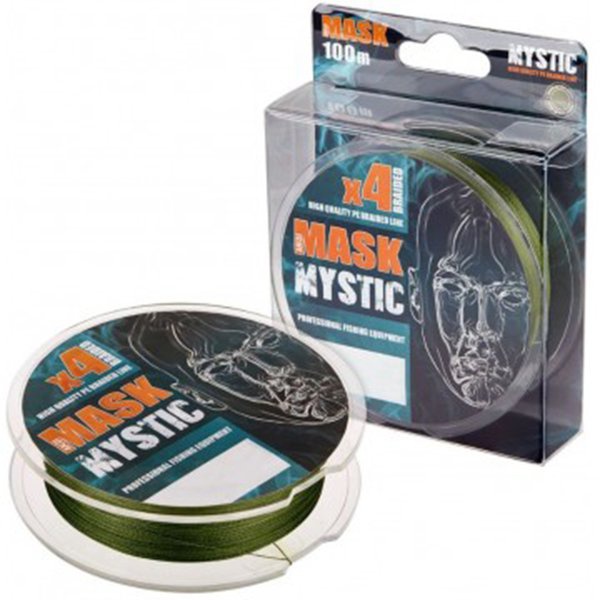 Леска плетеная Akkoi Mask Mystic X4 deep green, 100м/0.12мм